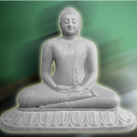PRO-B008 - White Dolomite Samadhi Buddha Statue