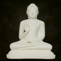 PRO-B014 - White Dolomite Ashirwad Mudra Buddha Statue