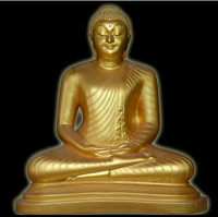 PRO-B010 - Dolomite with Thai Gold Colour Samadhi Buddha Statue