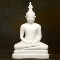 PRO-B018 - White Dolomite Samadhi Buddha Statue with Siraspatha