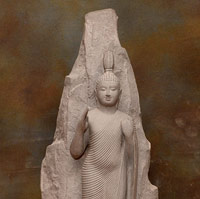PRO-B024 - Granite Aukana Buddha Statue with back stone