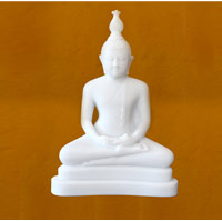 PRO-B019 - White Dolomite Samadhi Buddha Statue with Siraspatha