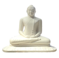 PRO - B003 - White Dolomite Samadhi Buddha Statue
