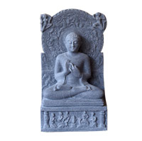 PRO-B022 - Dolomite Sarnath Buddha Statue - Dharmachakra Mudra