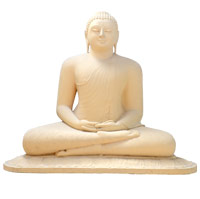 PRO - B002 - White Dolomite Samadhi Buddha Statue
