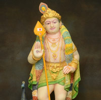 PRO - D001 - Dolomite with Colour Skandha Kumara Deva Statue